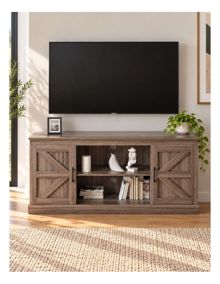 Wade Entertaintment Unit TV Cabinet Stand 147cm for TVs up to 65 in Walnut image 3