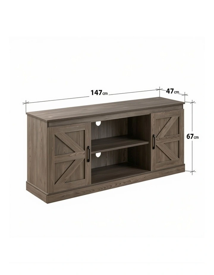 Wade Entertaintment Unit TV Cabinet Stand 147cm for TVs up to 65 in Walnut image 6
