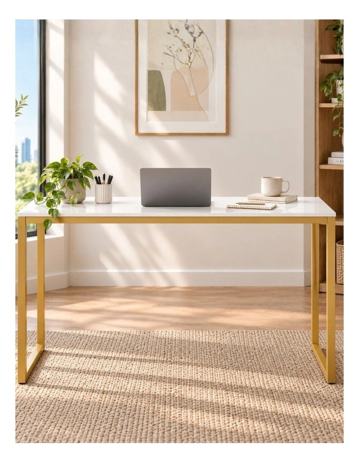 Soho Gold Modern Studio Computer Office Desk in 120cm image 2