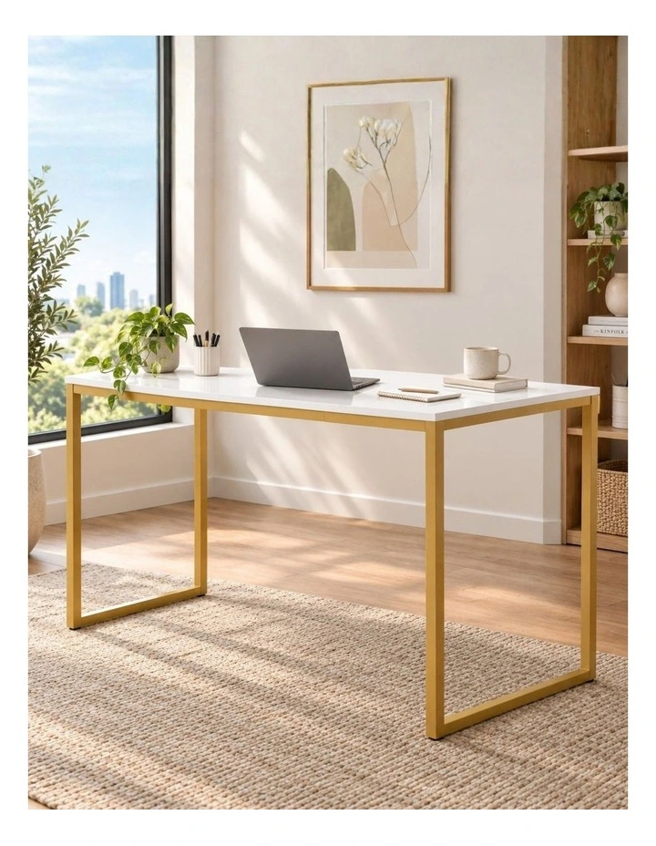 Soho Gold Modern Studio Computer Office Desk in 120cm image 3