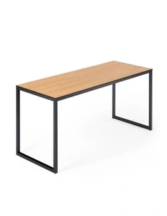 Jennifer Computer Home Office Desk 160cm in Light wood and Black Frame