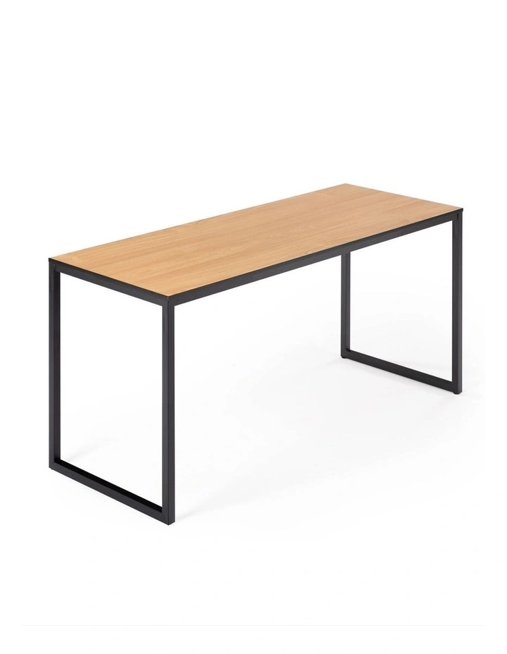 Jennifer Computer Home Office Desk 160cm in Light wood and Black Frame image 1