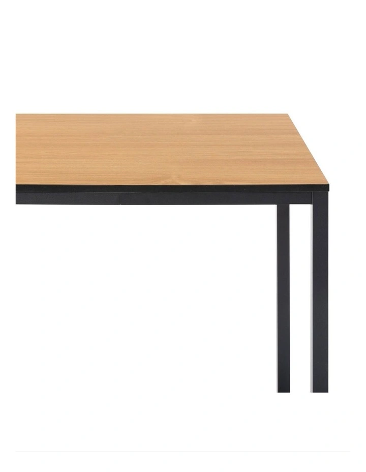 Jennifer Computer Home Office Desk 160cm in Light wood and Black Frame image 4