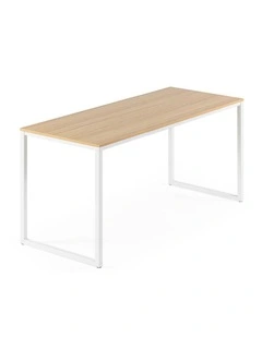 Jennifer Computer Home Office Desk 160cm in Light wood and White Frame