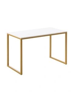 Jennifer Computer Home Office Desk 160cm in White and Gold Frame