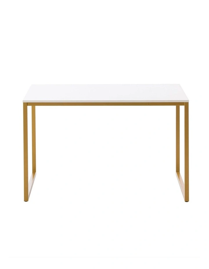 Jennifer Computer Home Office Desk 160cm in White and Gold Frame image 4