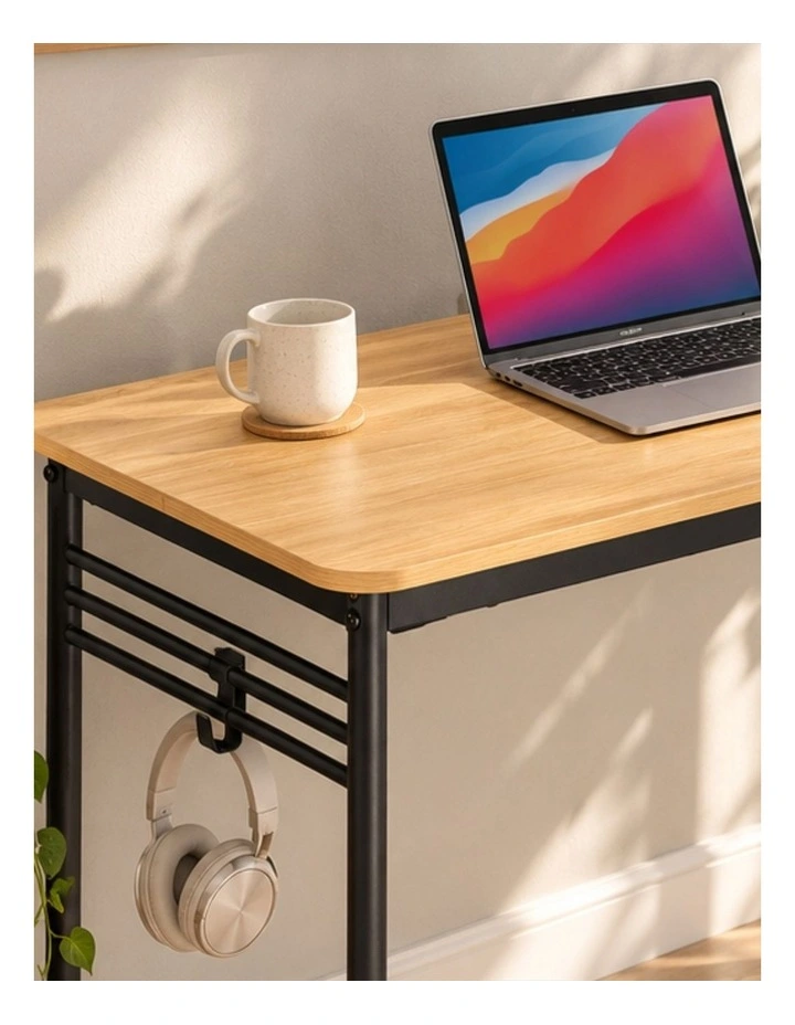 Retro Office Desk 100cm in Light wood image 2
