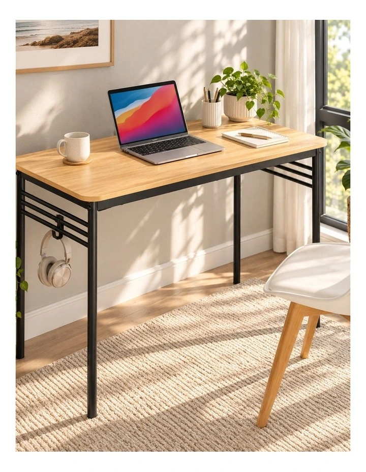 Retro Office Desk 100cm in Light wood image 3