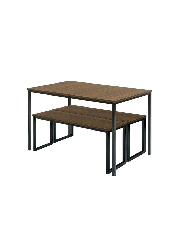 Louis Dining Set with Two Benches - Brown image 4