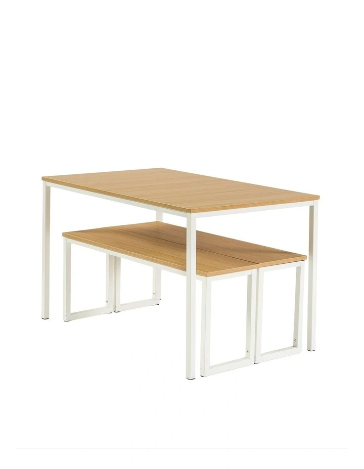 Louis Dining Set with Two Benches - White image 4