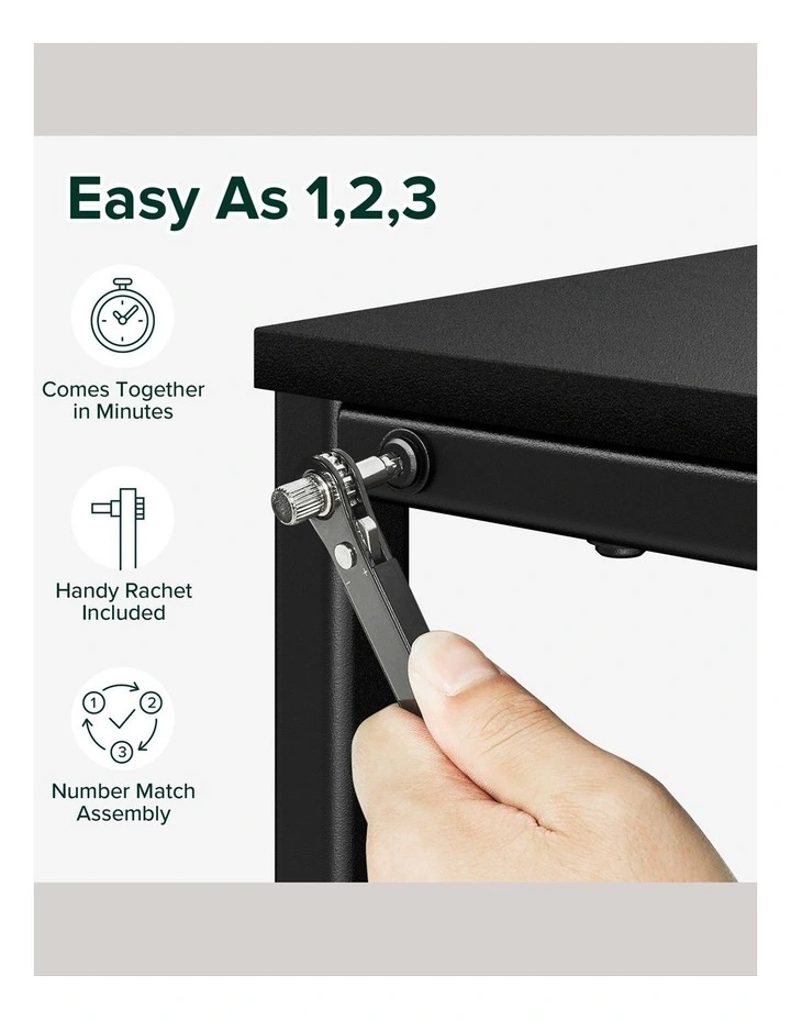 L-shape Computer Office Desk 119cm in Black image 6