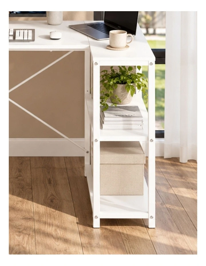 L-shape Computer Office Desk 119cm in White image 3