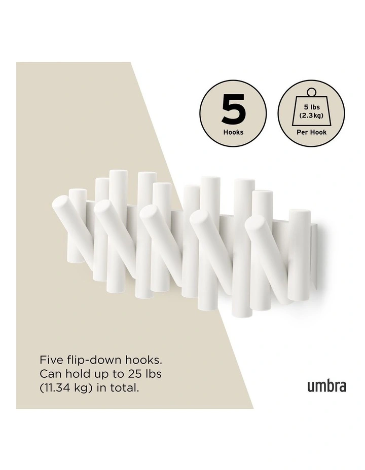 Umbra Picket Rail Hook White White 39.7x4.8x17.6cm image 4
