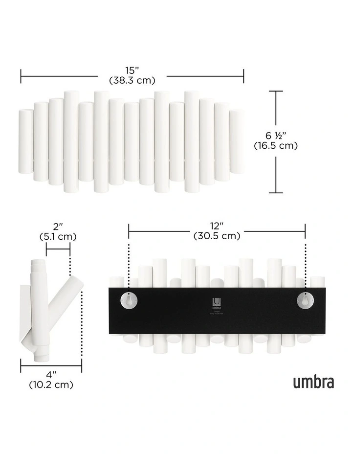 Umbra Picket Rail Hook White White 39.7x4.8x17.6cm image 6