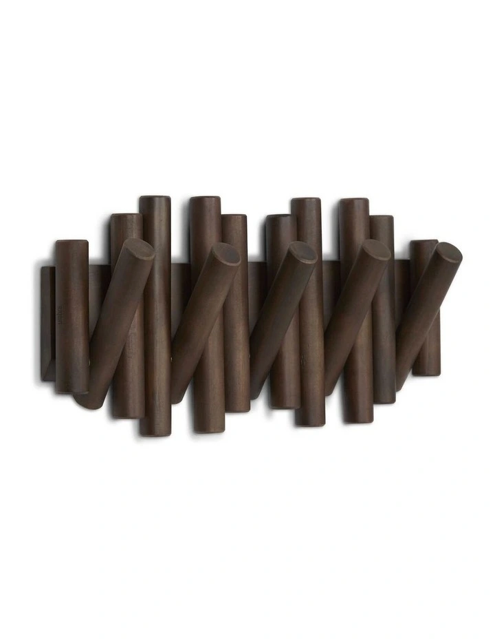 Umbra Picket Rail Hook Aged Walnut 38x17x4cm image 1