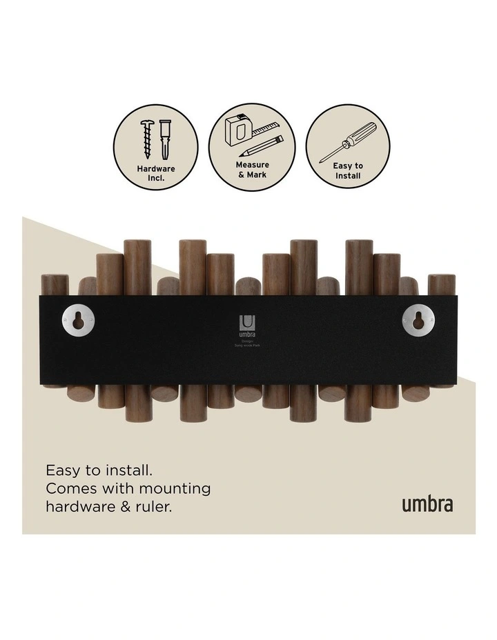 Umbra Picket Rail Hook Aged Walnut 38x17x4cm image 7