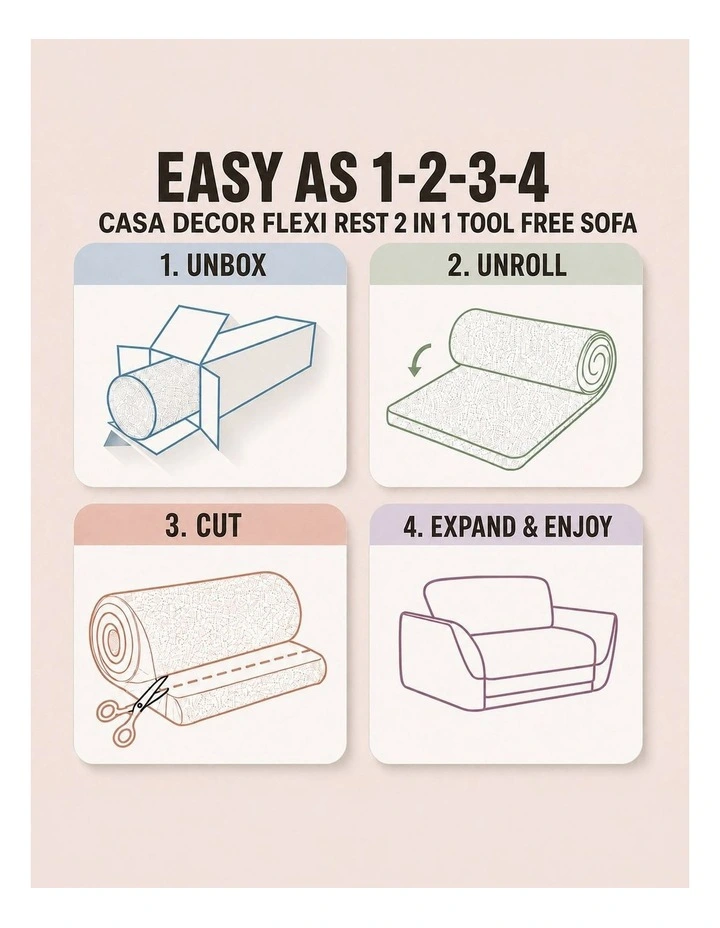 Casa Decor Flexi Rest 2 in 1 Tool Free Sofa image 5