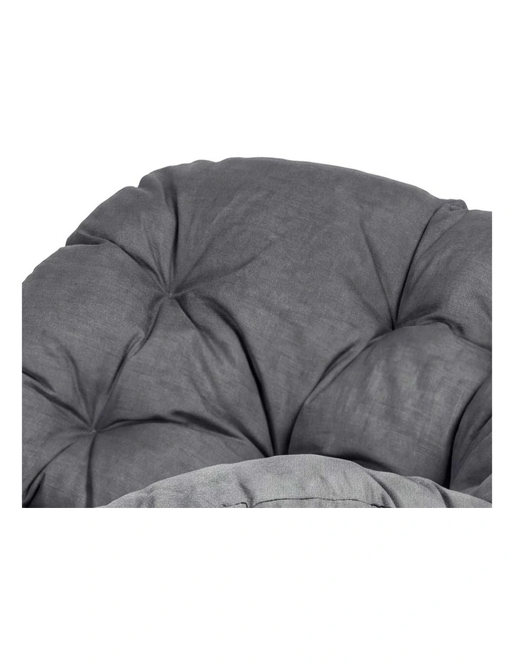 Levede Rocking Chair with Thick Cushion PE Rattan Silent Strip Indoor Patio Grey image 4