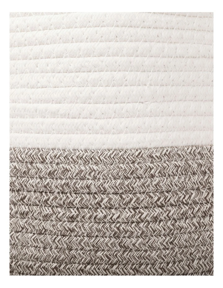 Levede Blanket Basket Cotton Rope Foldable Large with Handles Bedroom Brown image 3