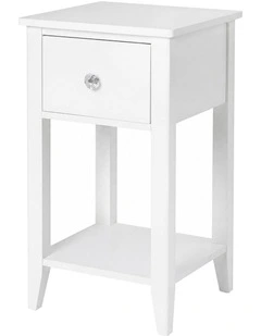 Levede Bedside Table Slim Modern Bedside Table Drawer & Shelf Bedroom White