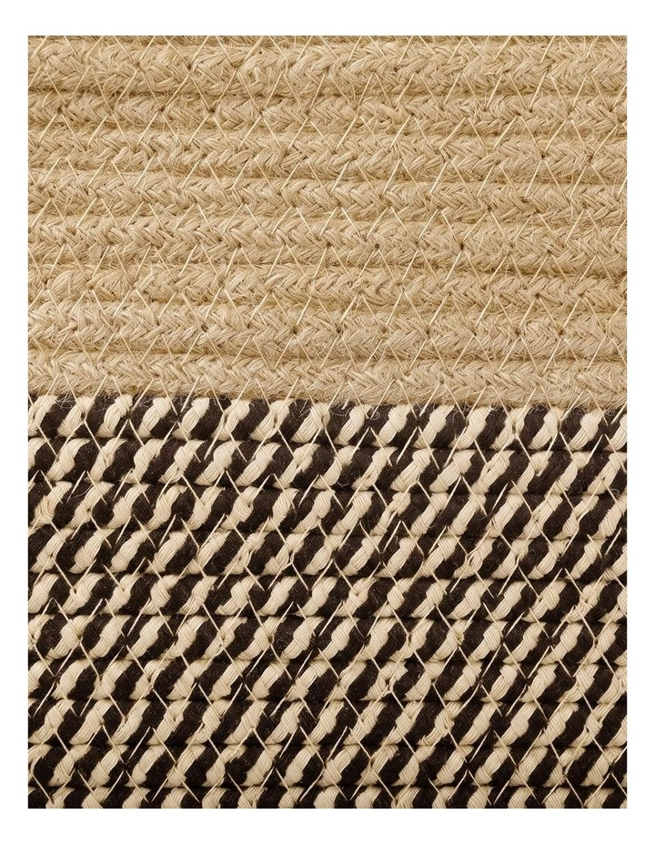 Levede Blanket Basket Large Cotton Rope Jute with Handles Foldable Home Yellow image 4