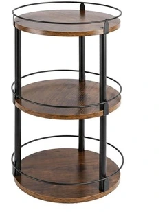 Toque Lazy Susan Turntable 3 Tier 360 Spin Pantry Organiser For Kitchen Brown