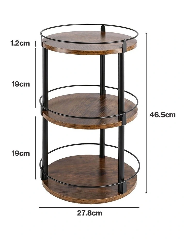 Toque Lazy Susan Turntable 3 Tier 360 Spin Pantry Organiser For Kitchen Brown image 2