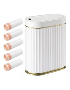 Toque Sensor Rubbish Bin Automatic Touchless 7L Butterfly Lid Bathroom White