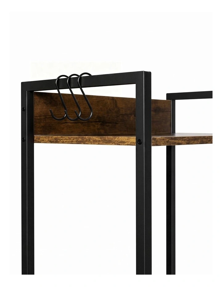 Levede Bookshelf Narrow Bookcase 5 Tier Storage with Drawer Living Room Brown image 4