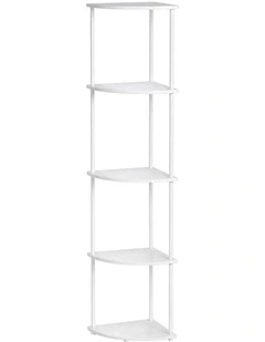 Levede Corner Bookshelf Adjustable Corner Bookcase Unit Living Room White