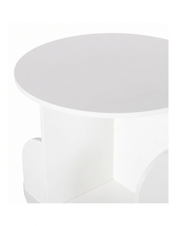Levede Rotating Bookshelf 4 Tier Book Storage 360 Swivel Space Saving White image 3