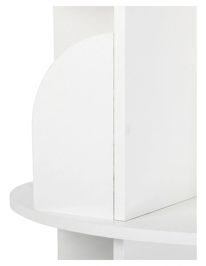 Levede Rotating Bookshelf 4 Tier Book Storage 360 Swivel Space Saving White image 4