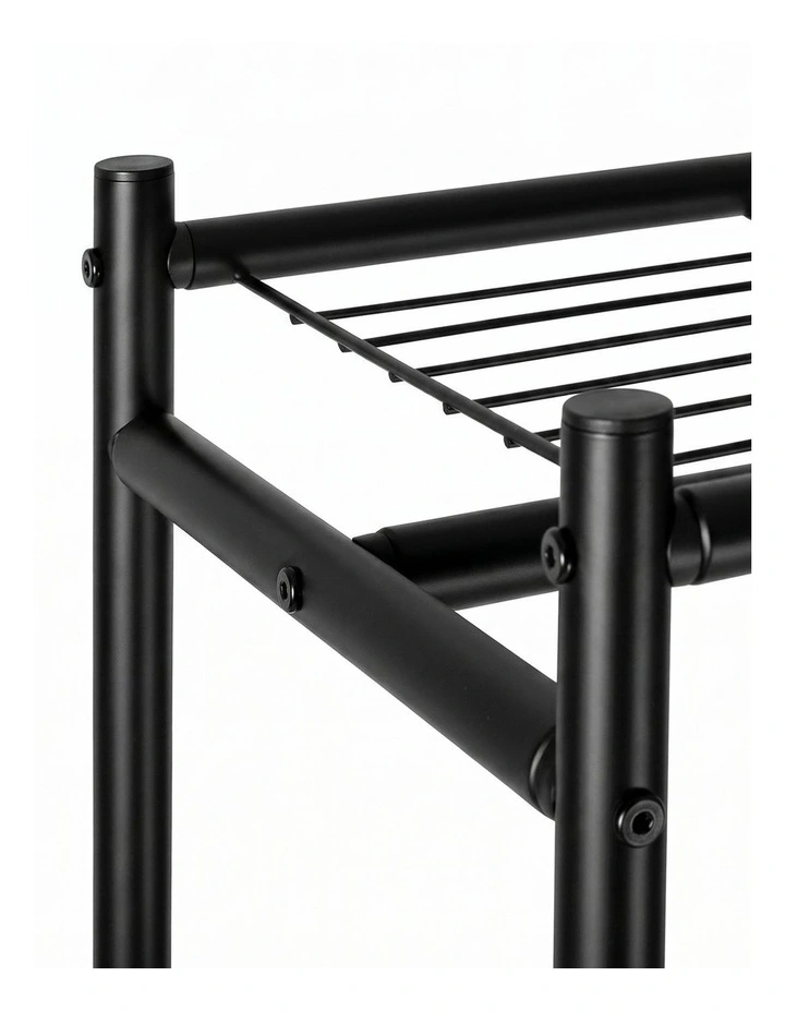 Levede Heavy Duty Clothes Rack Garment Organizer 202cm Wheels Bedroom Black image 3