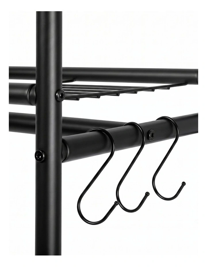 Levede Heavy Duty Clothes Rack Garment Organizer 202cm Wheels Bedroom Black image 4