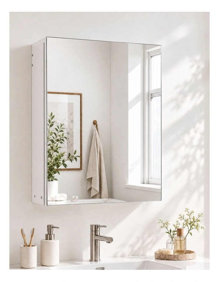 Levede Bathroom Mirror Cabinet Wall Mounted 45cm Adjustable Shelves White image 6