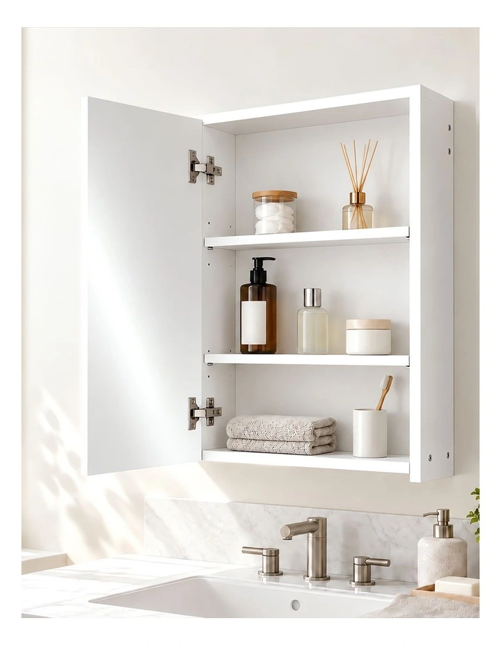 Levede Bathroom Mirror Cabinet Wall Mounted 45cm Adjustable Shelves White image 7