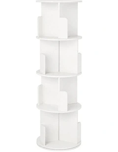 Levede Rotating Bookshelf Corner 4 Tier 3-Section Storage Display 5kg Home White