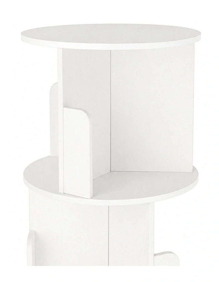Levede Rotating Bookshelf Corner 4 Tier 3-Section Storage Display 5kg Home White image 3