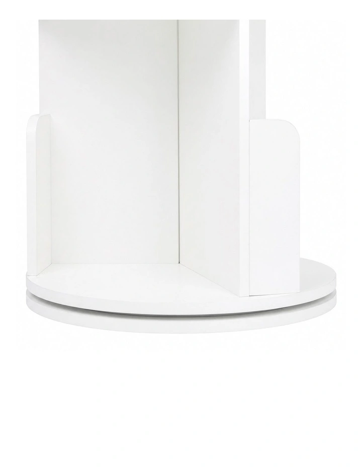 Levede Rotating Bookshelf Corner 4 Tier 3-Section Storage Display 5kg Home White image 4