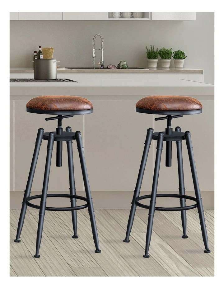 Levede 4x Bar Stools Industrial Kitchen Stool Barstool Swivel Dining Chairs image 6