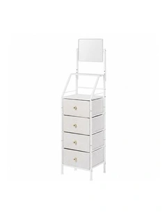 Levede Chest Of Drawers Mirror Dressing Table Vertical Storage Bedroom White