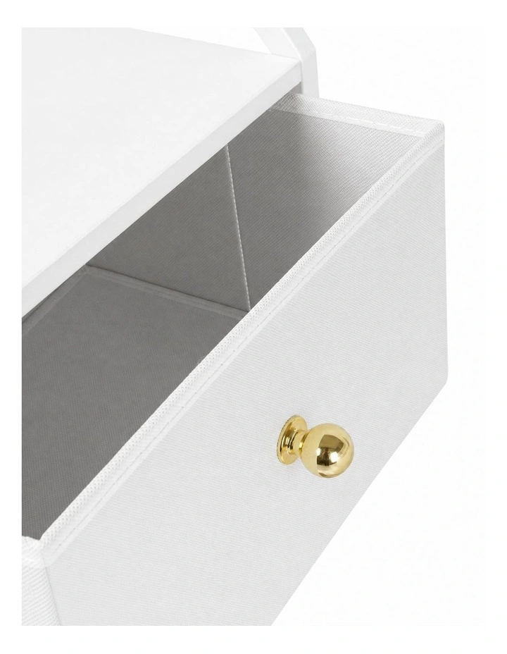 Levede Chest Of Drawers Mirror Dressing Table Vertical Storage Bedroom White image 5
