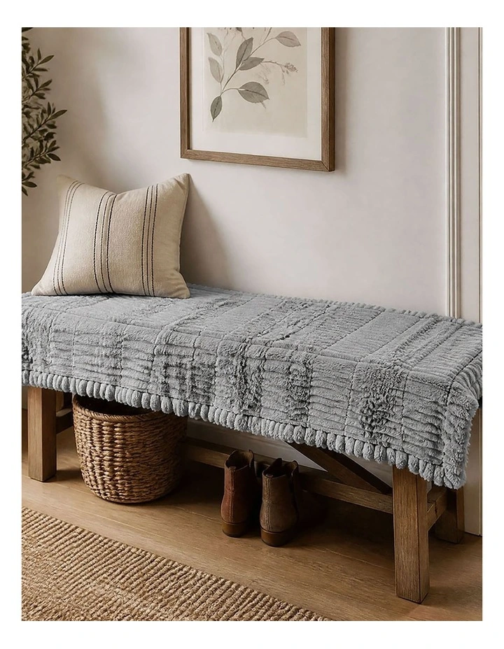 Marlow Sofa Cover Lounge Plush Pet Couch Cover Non-Slip Light Grey 70x180cm image 2