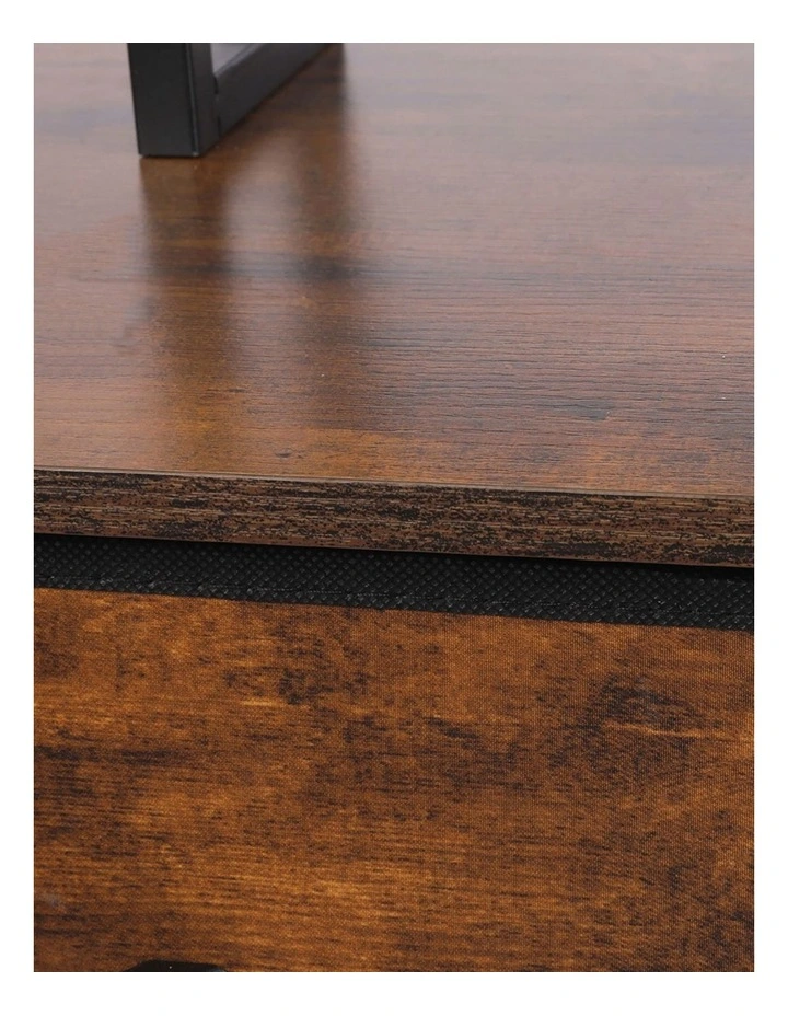 Levede Bedside Table with Charging Station 3 Drawer RGB Light Night Stand Brown image 4