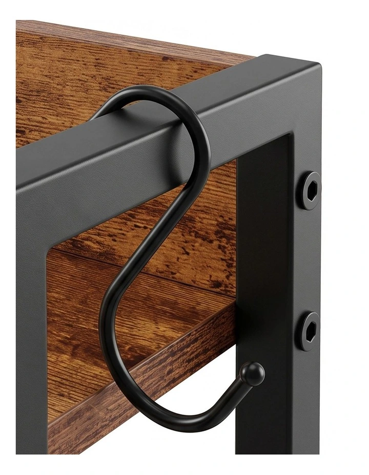 Levede Bedside Table with Charging Station 3 Drawer RGB Light Night Stand Brown image 5
