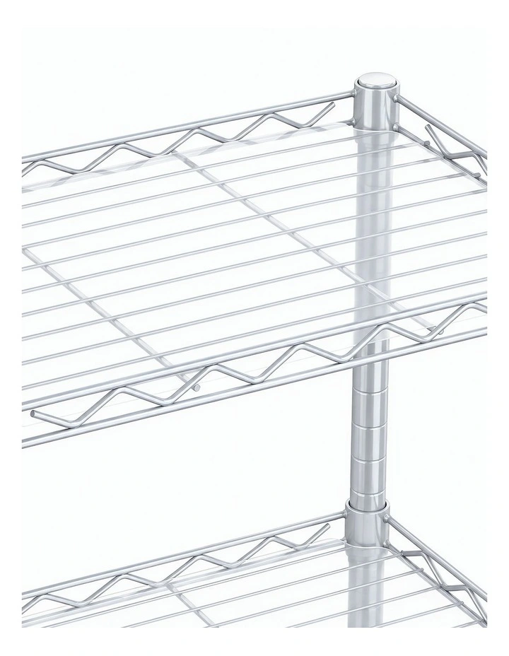 Levede Shelving Unit Adjustable Rack 6 Tier 161cm Carbon Steel Laundry Silver image 3