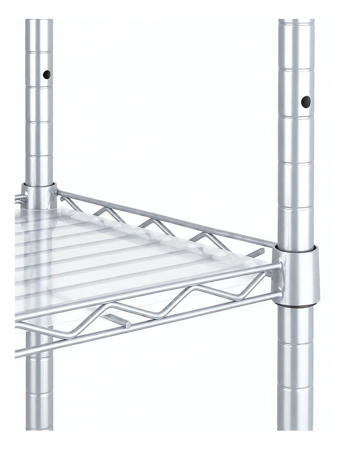 Levede Shelving Unit Adjustable Rack 6 Tier 161cm Carbon Steel Laundry Silver image 4