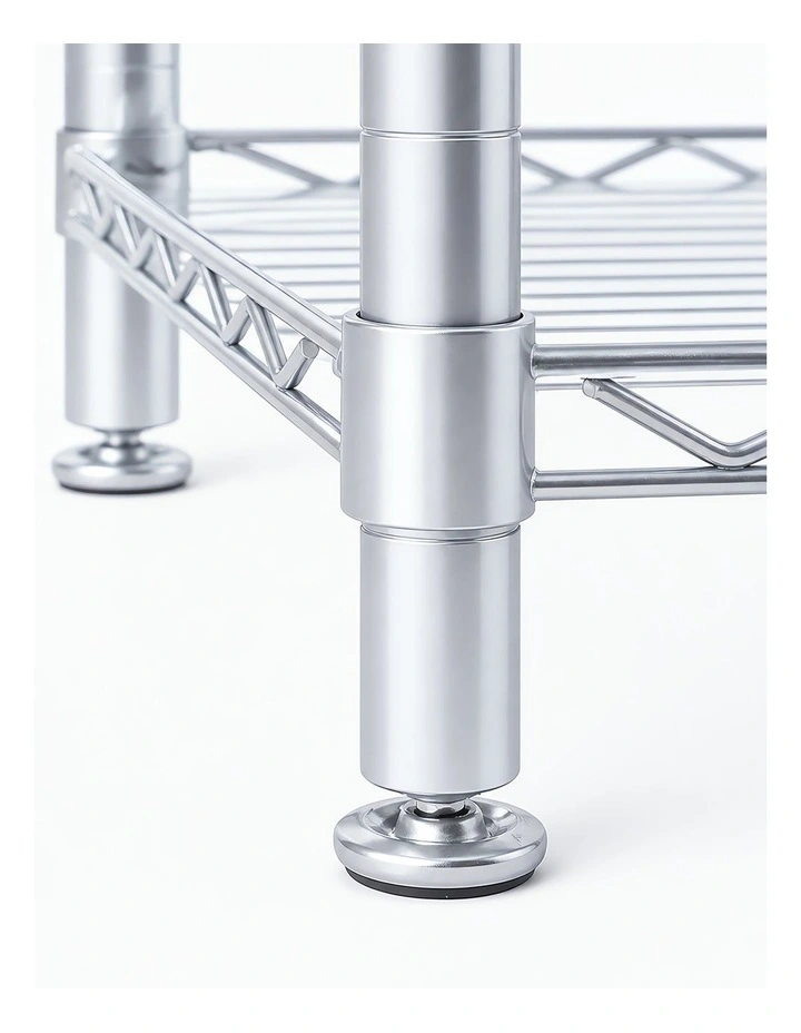 Levede Shelving Unit Adjustable Rack 6 Tier 161cm Carbon Steel Laundry Silver image 5