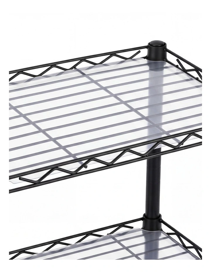 Levede Storage Shelves 6 Tier Carbon Steel Wire Rack Shelving Unit Kitchen Black image 3