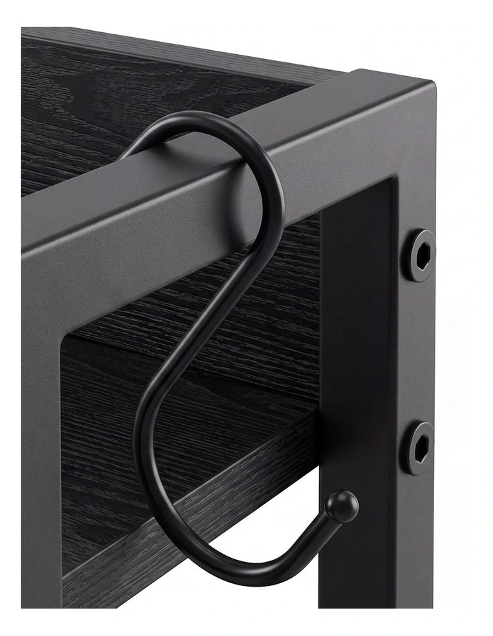 Levede Bedside Table with Charging Station 3 Drawer RGB Light Night Stand Black image 3
